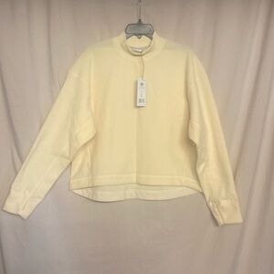 NWT HOKA Fleece Crew Sweatshirt Size L Color Cream-vanilla